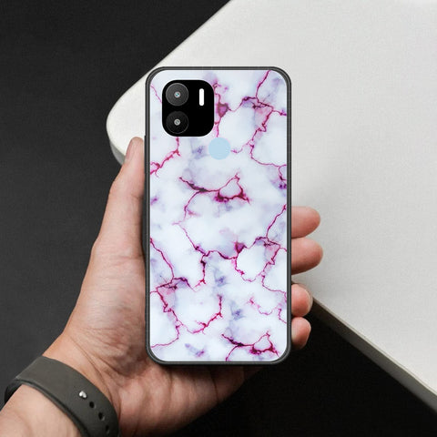 Xiaomi Redmi A1 Plus Cover - White Marble Series - HQ Ultra Shine Premium Infinity Glass Soft Silicon Borders Case