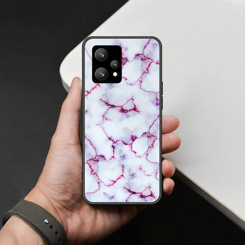 Realme 9 4G Cover - White Marble Series - HQ Ultra Shine Premium Infinity Glass Soft Silicon Borders Case