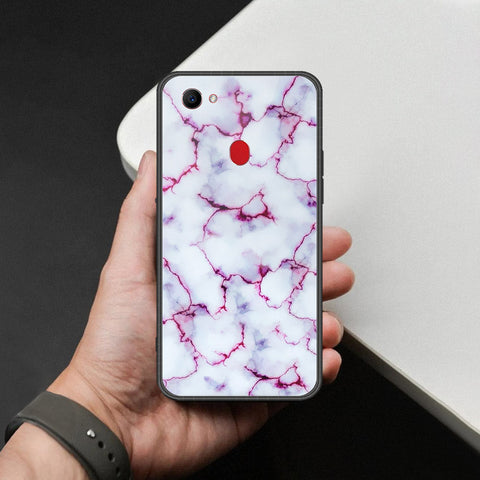 Oppo F7 Cover - White Marble Series - HQ Ultra Shine Premium Infinity Glass Soft Silicon Borders Case