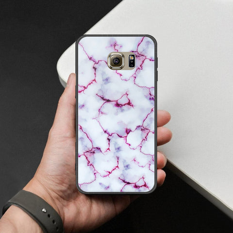 Samsung Galaxy S6 Cover - White Marble Series - HQ Ultra Shine Premium Infinity Glass Soft Silicon Borders Case