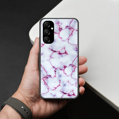 Samsung Galaxy M14 4G Cover - White Marble Series - HQ Ultra Shine Premium Infinity Glass Soft Silicon Borders Case