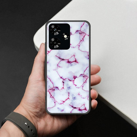 Infinix Hot 30 Cover - White Marble Series - HQ Ultra Shine Premium Infinity Glass Soft Silicon Borders Case