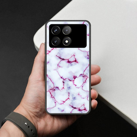 Xiaomi Poco X6 Pro Cover - White Marble Series - HQ Ultra Shine Premium Infinity Glass Soft Silicon Borders Case