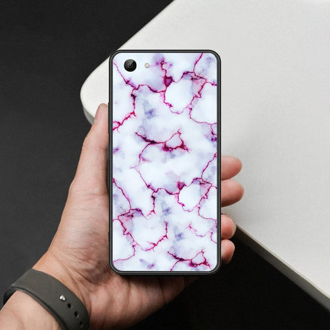 Vivo Y81 Cover - White Marble Series - HQ Ultra Shine Premium Infinity Glass Soft Silicon Borders Case