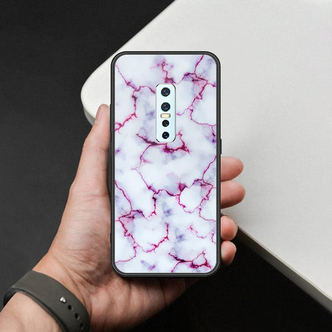 Vivo V17 Pro Cover - White Marble Series - HQ Ultra Shine Premium Infinity Glass Soft Silicon Borders Case