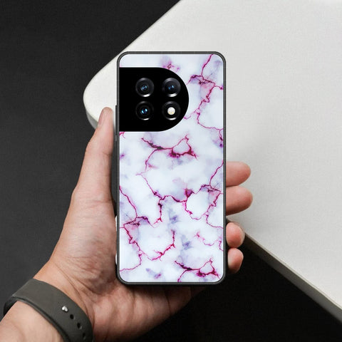 OnePlus Ace 2 Pro Cover - White Marble Series - HQ Ultra Shine Premium Infinity Glass Soft Silicon Borders Case