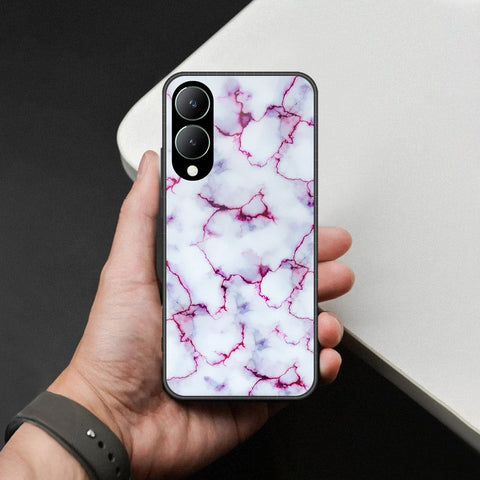 Vivo Y28 5G Cover - White Marble Series - HQ Ultra Shine Premium Infinity Glass Soft Silicon Borders Case