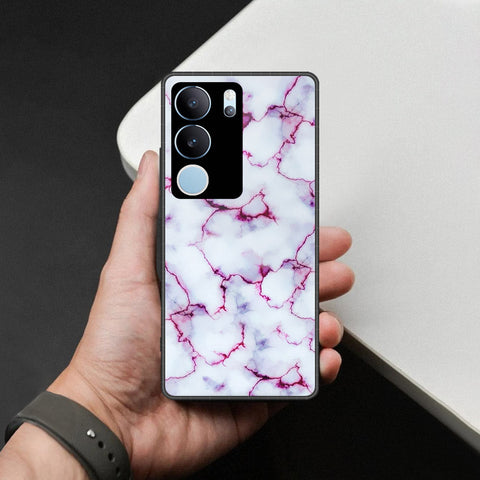 Vivo S17 Cover - White Marble Series - HQ Ultra Shine Premium Infinity Glass Soft Silicon Borders Case