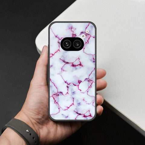 Nothing Phone 2a Cover - White Marble Series - HQ Ultra Shine Premium Infinity Glass Soft Silicon Borders Case