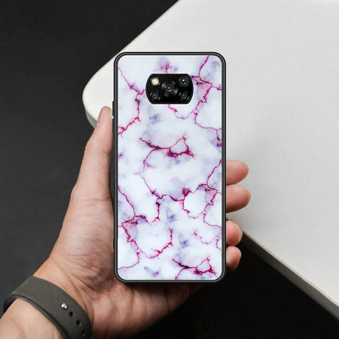 Xiaomi Poco X3 Pro Cover - White Marble Series - HQ Ultra Shine Premium Infinity Glass Soft Silicon Borders Case
