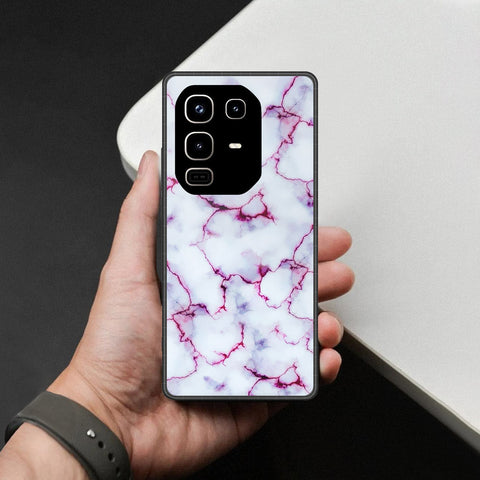 Infinix Note 50 Pro 4G Cover - White Marble Series - HQ Ultra Shine Premium Infinity Glass Soft Silicon Borders Case