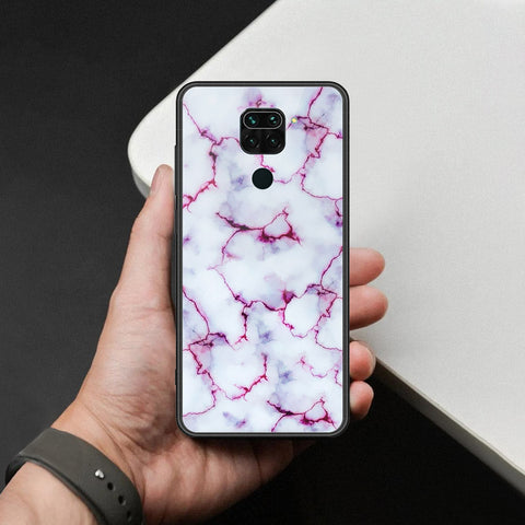 Xiaomi Redmi Note 9 Cover - White Marble Series - HQ Ultra Shine Premium Infinity Glass Soft Silicon Borders Case