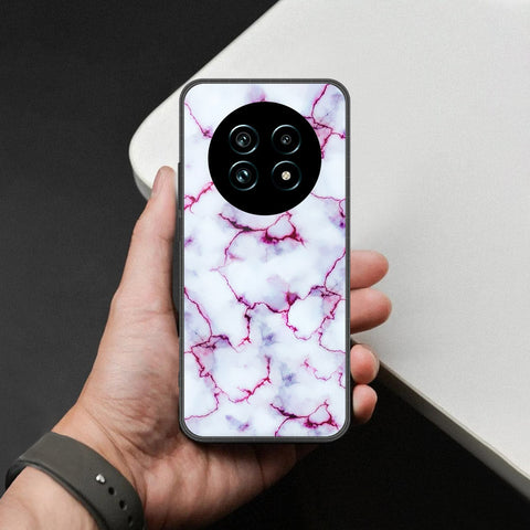 Realme 13 Pro Cover - White Marble Series - HQ Ultra Shine Premium Infinity Glass Soft Silicon Borders Case