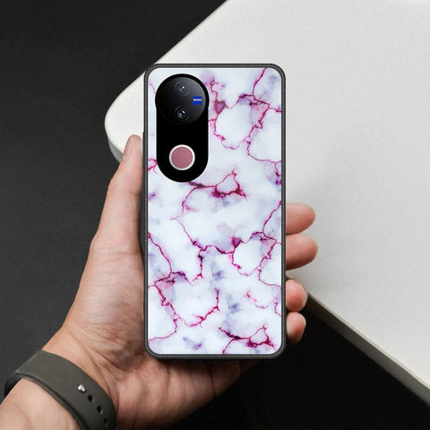 Vivo T4R Cover - White Marble Series - HQ Ultra Shine Premium Infinity Glass Soft Silicon Borders Case