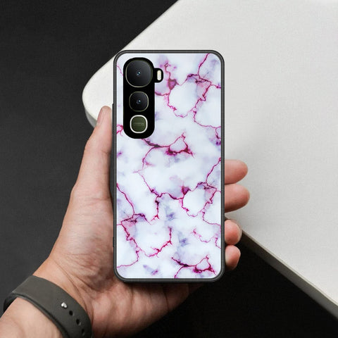 Vivo Y400 Pro Cover - White Marble Series - HQ Ultra Shine Premium Infinity Glass Soft Silicon Borders Case