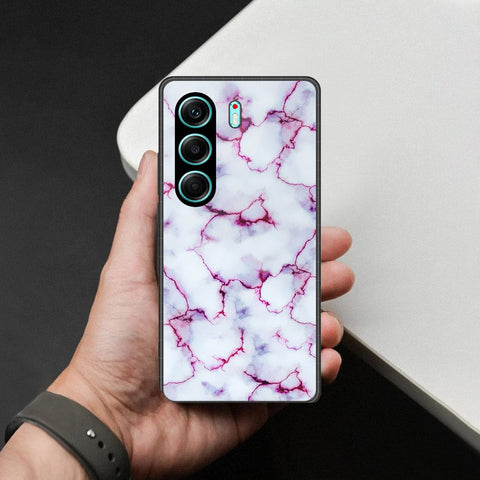 Tecno Camon 40 Pro Cover - White Marble Series - HQ Ultra Shine Premium Infinity Glass Soft Silicon Borders Case
