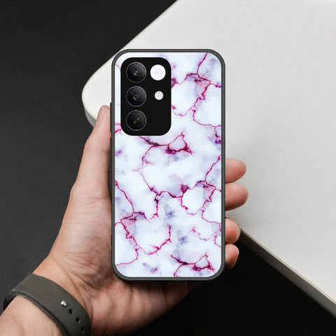 Realme C85 Pro Cover - White Marble Series - HQ Ultra Shine Premium Infinity Glass Soft Silicon Borders Case