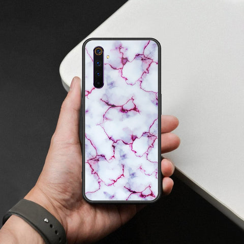 Realme 6 Pro Cover - White Marble Series - HQ Ultra Shine Premium Infinity Glass Soft Silicon Borders Case