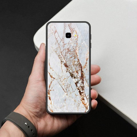 Samsung Galaxy J4 Plus Cover - White Marble Series - HQ Ultra Shine Premium Infinity Glass Soft Silicon Borders Case