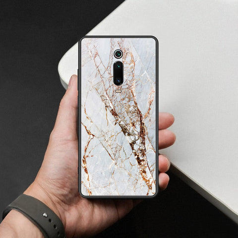 Xiaomi Mi 9T Pro Cover - White Marble Series - HQ Ultra Shine Premium Infinity Glass Soft Silicon Borders Case