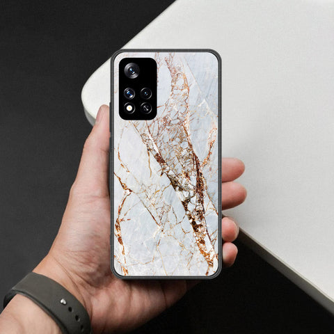 Xiaomi Poco X4 NFC Cover - White Marble Series - HQ Ultra Shine Premium Infinity Glass Soft Silicon Borders Case