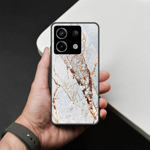 Xiaomi Redmi Note 13 Pro 4G Cover - White Marble Series - HQ Ultra Shine Premium Infinity Glass Soft Silicon Borders Case