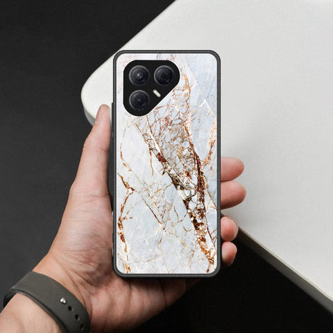 Tecno Pova 7 4G Cover - White Marble Series - HQ Ultra Shine Premium Infinity Glass Soft Silicon Borders Case