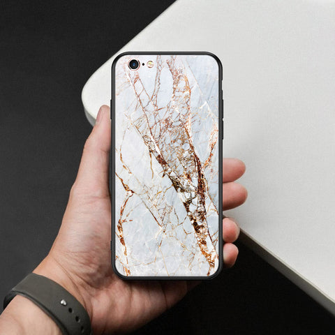 iPhone 6s Plus / 6 Plus Cover - White Marble Series - HQ Ultra Shine Premium Infinity Glass Soft Silicon Borders Case