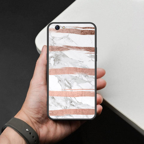 Oppo F3 Plus Cover - White Marble Series - HQ Ultra Shine Premium Infinity Glass Soft Silicon Borders Case