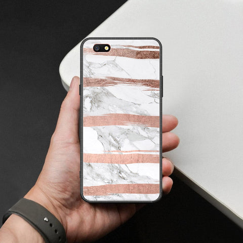 Oppo A77 Cover - White Marble Series - HQ Ultra Shine Premium Infinity Glass Soft Silicon Borders Case