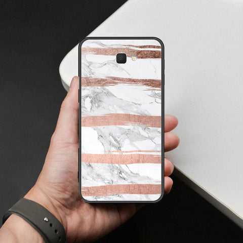 Samsung Galaxy J7 Prime Cover - White Marble Series - HQ Ultra Shine Premium Infinity Glass Soft Silicon Borders Case