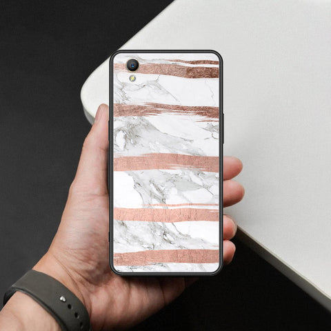 Oppo A37 Cover - White Marble Series - HQ Ultra Shine Premium Infinity Glass Soft Silicon Borders Case