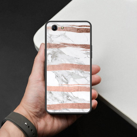 Oppo A83 Cover - White Marble Series - HQ Ultra Shine Premium Infinity Glass Soft Silicon Borders Case