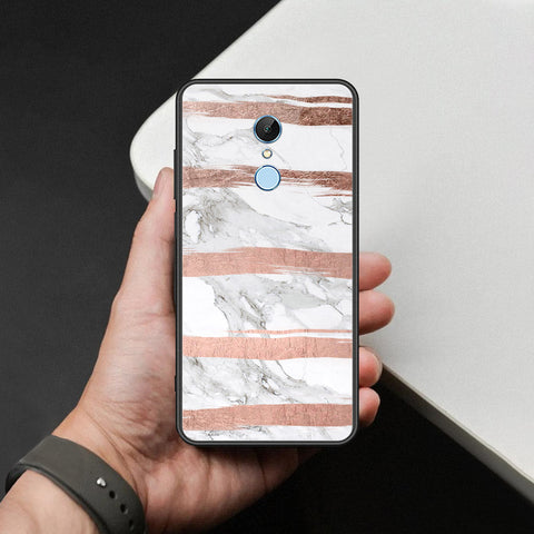 Xiaomi Redmi Note 5 / Redmi 5 Plus Cover - White Marble Series - HQ Ultra Shine Premium Infinity Glass Soft Silicon Borders Case