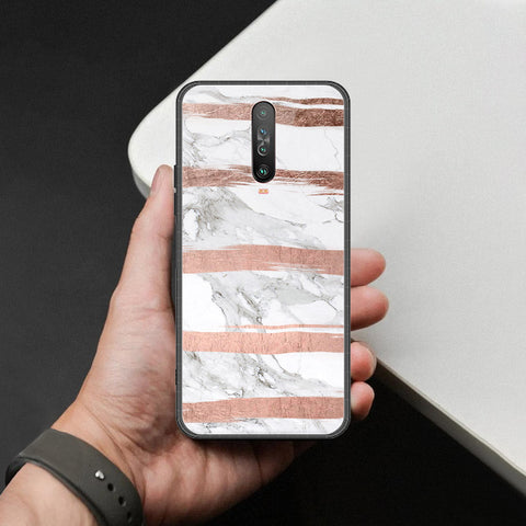 Xiaomi Redmi K30 Cover - White Marble Series - HQ Ultra Shine Premium Infinity Glass Soft Silicon Borders Case