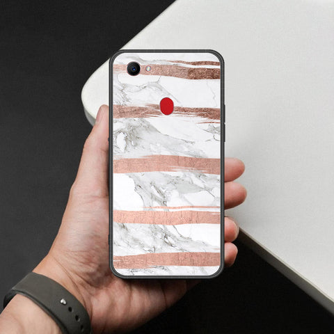 Oppo F7 Cover - White Marble Series - HQ Ultra Shine Premium Infinity Glass Soft Silicon Borders Case