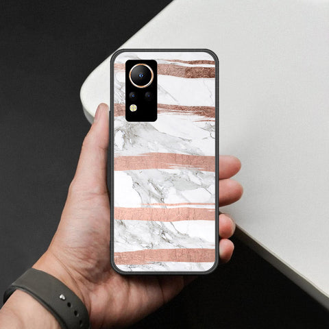 Infinix Note 12 Cover - White Marble Series - HQ Ultra Shine Premium Infinity Glass Soft Silicon Borders Case