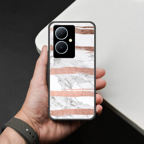 Vivo Y78 Plus 5G Cover - White Marble Series - HQ Ultra Shine Premium Infinity Glass Soft Silicon Borders Case