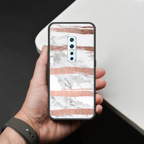 Vivo V17 Pro Cover - White Marble Series - HQ Ultra Shine Premium Infinity Glass Soft Silicon Borders Case