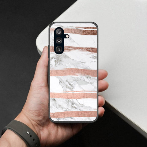 Samsung Galaxy A17 Cover - White Marble Series - HQ Ultra Shine Premium Infinity Glass Soft Silicon Borders Case