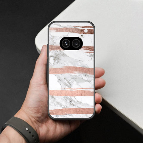 Nothing Phone 2a Cover - White Marble Series - HQ Ultra Shine Premium Infinity Glass Soft Silicon Borders Case