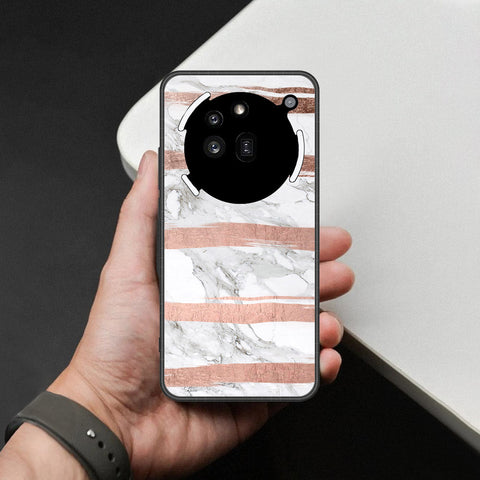 Nothing Phone 3a Pro Cover - White Marble Series - HQ Ultra Shine Premium Infinity Glass Soft Silicon Borders Case