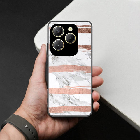 Tecno Spark 20 Pro Cover - White Marble Series - HQ Ultra Shine Premium Infinity Glass Soft Silicon Borders Case