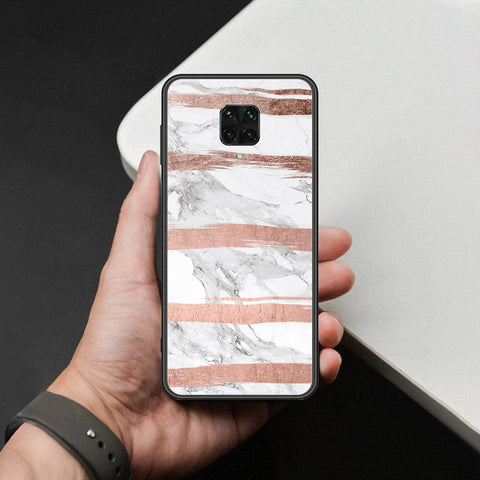 Xiaomi Redmi Note 9 Pro Cover - White Marble Series - HQ Ultra Shine Premium Infinity Glass Soft Silicon Borders Case