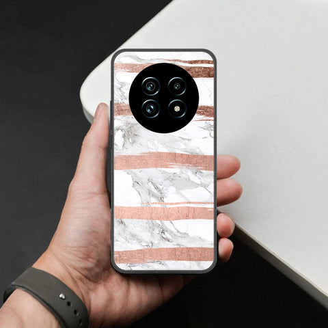 Realme 13 Pro Cover - White Marble Series - HQ Ultra Shine Premium Infinity Glass Soft Silicon Borders Case