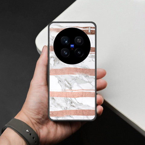 Vivo X200 Pro Cover - White Marble Series - HQ Ultra Shine Premium Infinity Glass Soft Silicon Borders Case