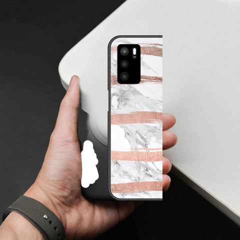 Oppo A54s Cover - White Marble Series - HQ Ultra Shine Premium Infinity Glass Soft Silicon Borders Case