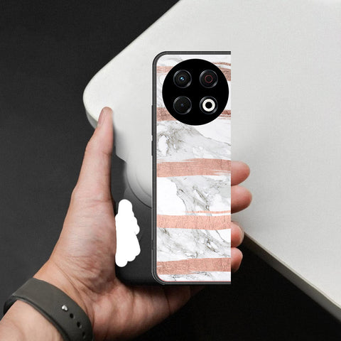 Tecno Spark 30 Pro Cover - White Marble Series - HQ Ultra Shine Premium Infinity Glass Soft Silicon Borders Case