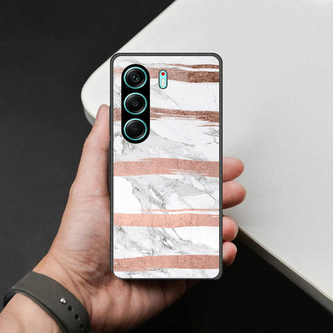 Tecno Camon 40 Pro 5G Cover - White Marble Series - HQ Ultra Shine Premium Infinity Glass Soft Silicon Borders Case
