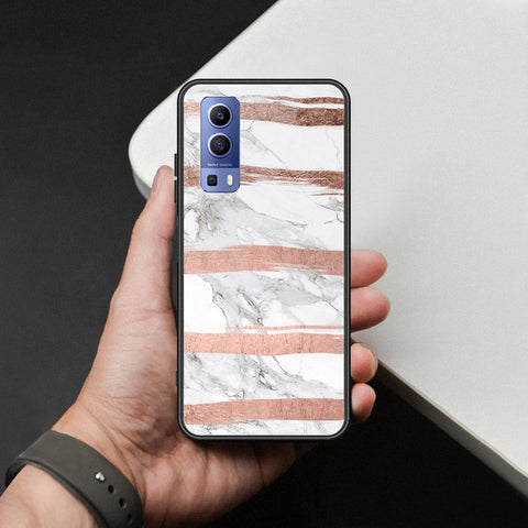 Vivo Y52 5G Cover - White Marble Series - HQ Ultra Shine Premium Infinity Glass Soft Silicon Borders Case